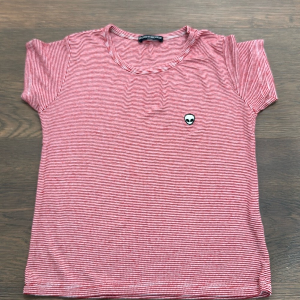 Brandy Melville red/white alien tee